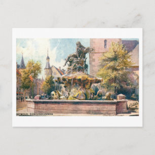 Postal Fuente Donop vintage, Detmold, Alemania