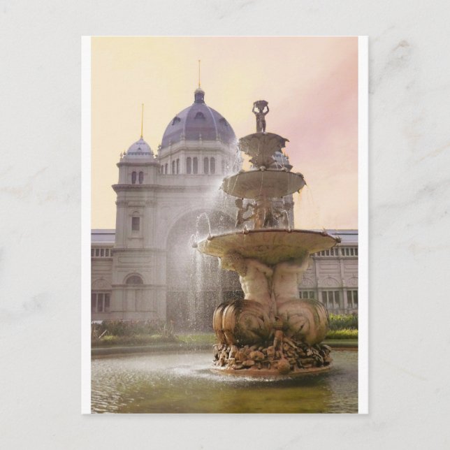 Postal Fuente, Edificios de exposiciones reales, Melbourn (Anverso)