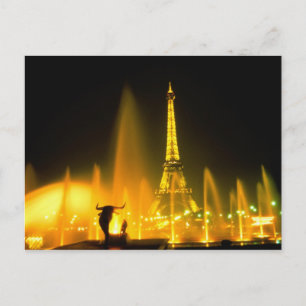 Postal Fuente en la mundialmente famosa Torre Eiffel Parí