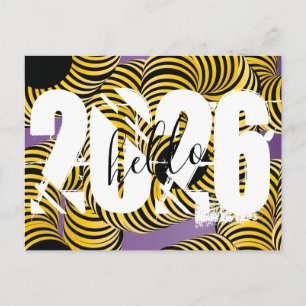 Postal Fuente Negrita Trippy Año Nuevo 2026