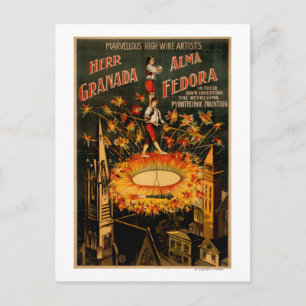 Postal Fuente pirotécnica revolucionaria de alta alambre