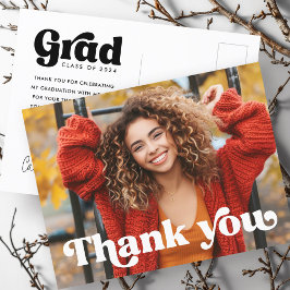 Postal Fuente retro foto completa graduado graduación