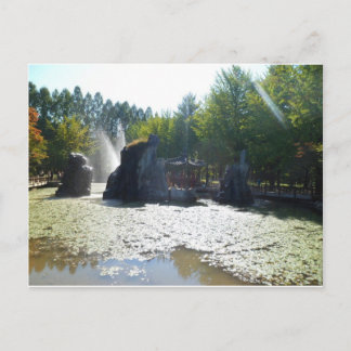 Postal Fuente y Gazebo, isla de Nami, Corea