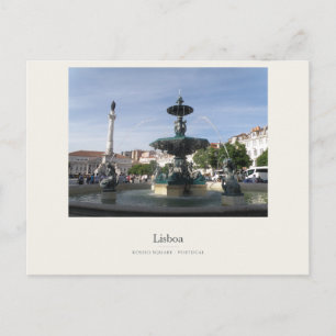 Postal Fuente y Plaza Rossio de Lisboa