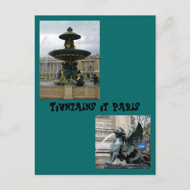 Postal Fuentes de París (Anverso)