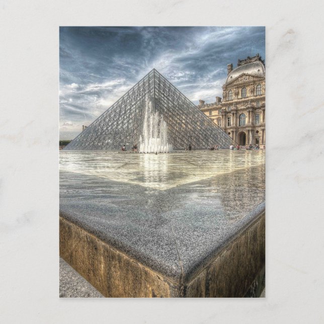 Postal Fuentes del Louvre, París, Francia (Anverso)