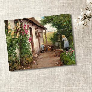 Postal Fuera de la casa de campo - H.A. Brendekilde