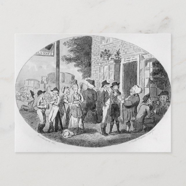 Postal Fuera de la vieja taberna de Gorras (Anverso)