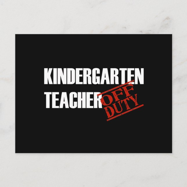 POSTAL FUERA DE SERVICIO MAESTRO DE KINDERGARTEN OSCURO (Anverso)