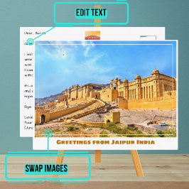 Postal Fuerte Amer en Jaipur India