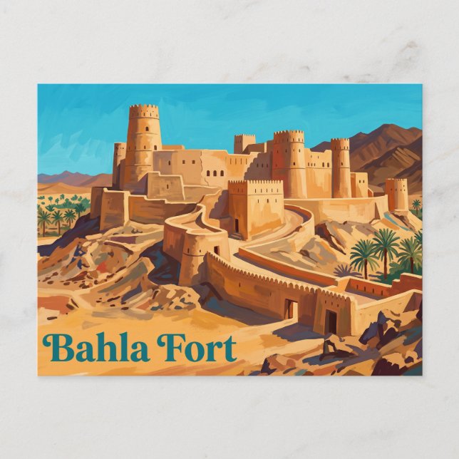 Postal Fuerte de Bahla Omán (Anverso)