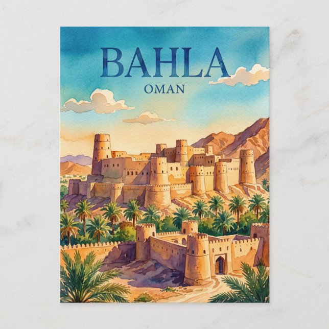Postal Fuerte de Bahla Omán (Anverso)
