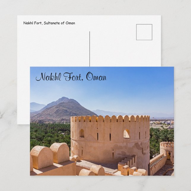Postal Fuerte de Nakhl, Omán (Anverso / Reverso)
