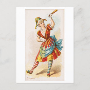 Postal Fuerte Serie de Mujeres #28: Vintage de Payaso