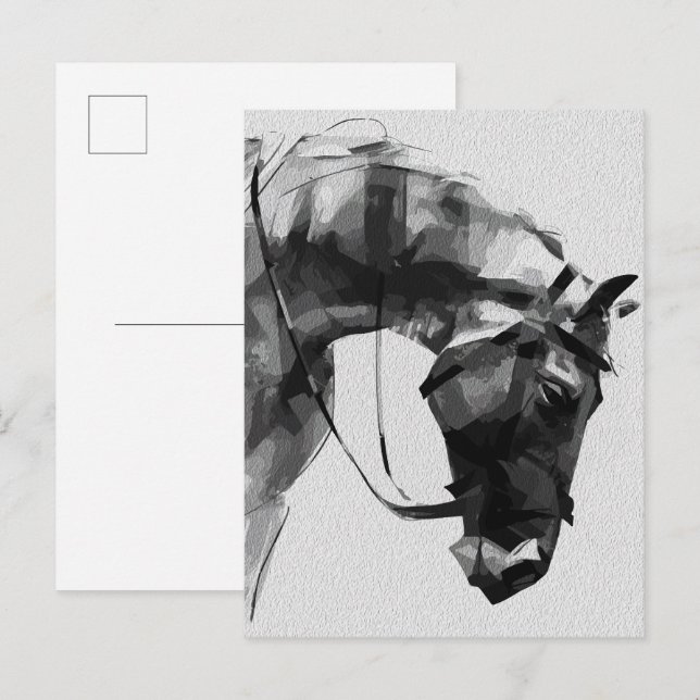 Postal Fuerza equina en monocromo (Anverso / Reverso)