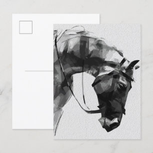 Postal Fuerza equina en monocromo