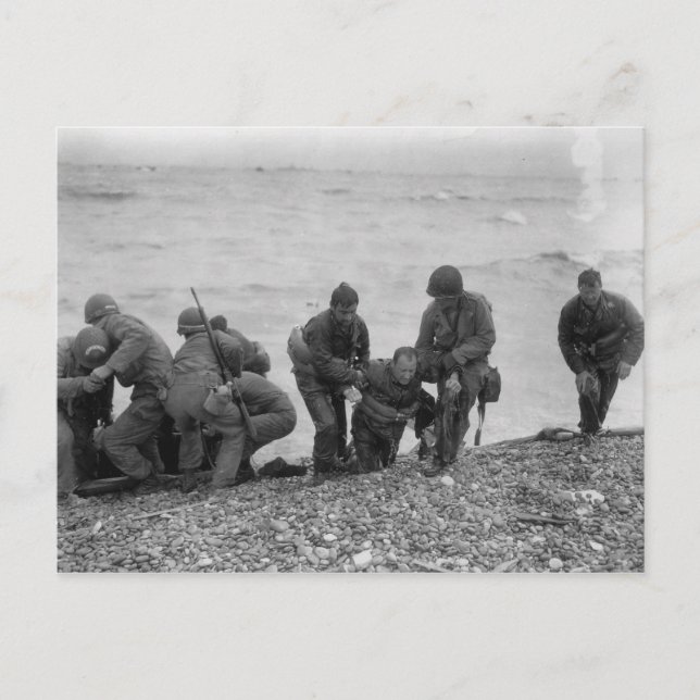Postal Fuerzas aliadas aterrizan en la playa de Omaha Seg (Anverso)