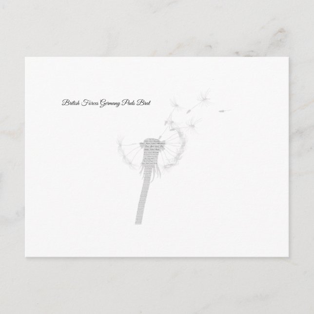 Postal Fuerzas británicas Alemania Pads Brat Postcard (Anverso)