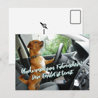 Postal Führerschein Bestanden Glückwunsch Postkarte