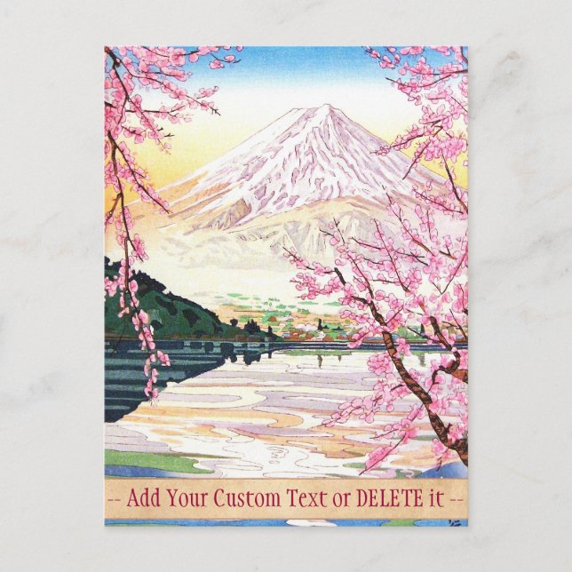 Postal Fuji de Kawaguchi Okada Koichi shin hanga japón (Anverso)