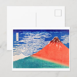 Postal Fuji rojo | Hokusai |