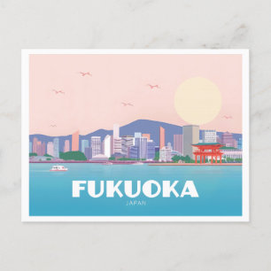 Postal Fukuoka Japón Pastel Travel