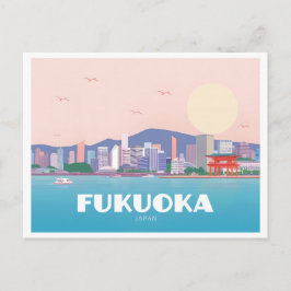 Postal Fukuoka Japón Pastel Travel