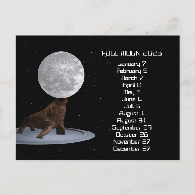 Postal Full Moon Walrus Calendar 2023 (Anverso)