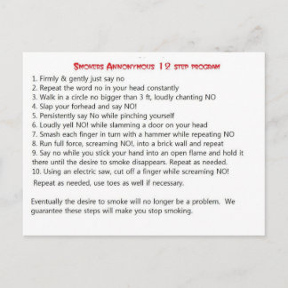 Postal Fumadores 12 pasos