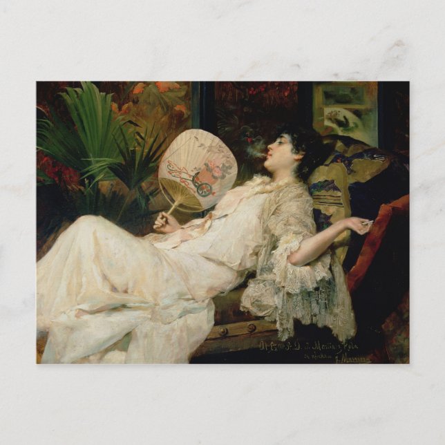 Postal Fumar a una joven, 1894 (Anverso)