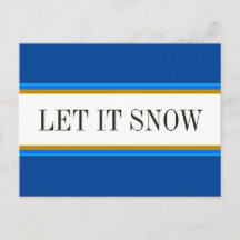 Fun Bright Alpine Blue White LEE IT SNOW Stripes