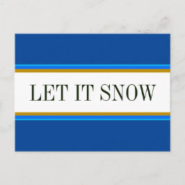 Postal Fun Bright Alpine Blue White LEE IT SNOW Stripes