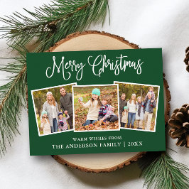 Postal Fun Calligraphy Navidades 3 Fotos Green