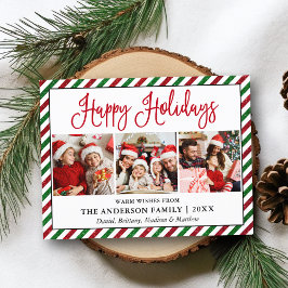 Postal Fun Calligraphy Purpurina de vacaciones Stripes 3