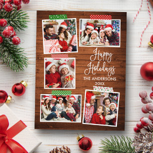 Postal Fun Calligraphy Wood Happy Holidays Craft Tape