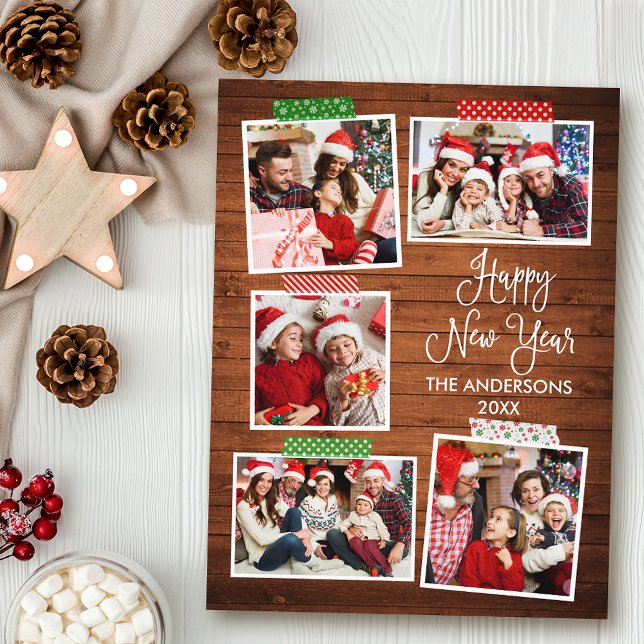 Postal Fun Calligraphy Wood Happy New Year Craft (Customize to change your personalized text size or text style.)