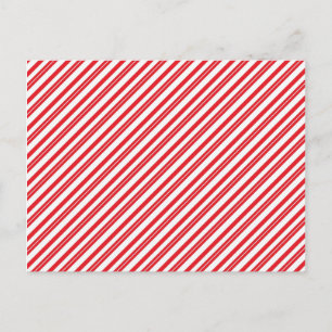 Postal Fun Candy Cane franjas de patrón rojo y blanco