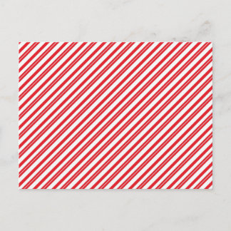 Postal Fun Candy Cane franjas de patrón rojo y blanco