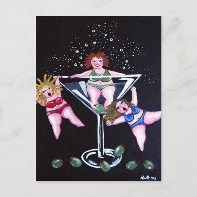 Postal Fun Chubby Martini Divas Post Cards (Anverso)