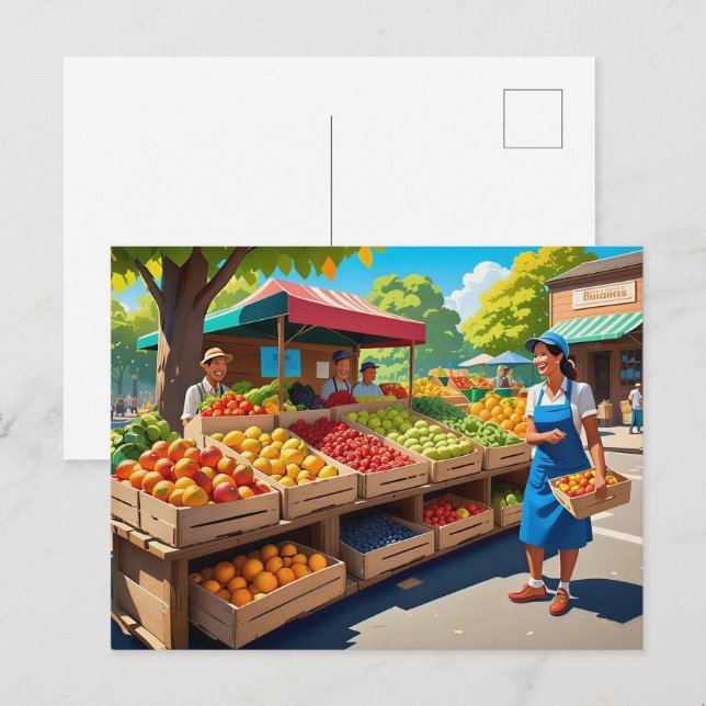 Postal Fun fresh fruit vendors (Anverso / Reverso)