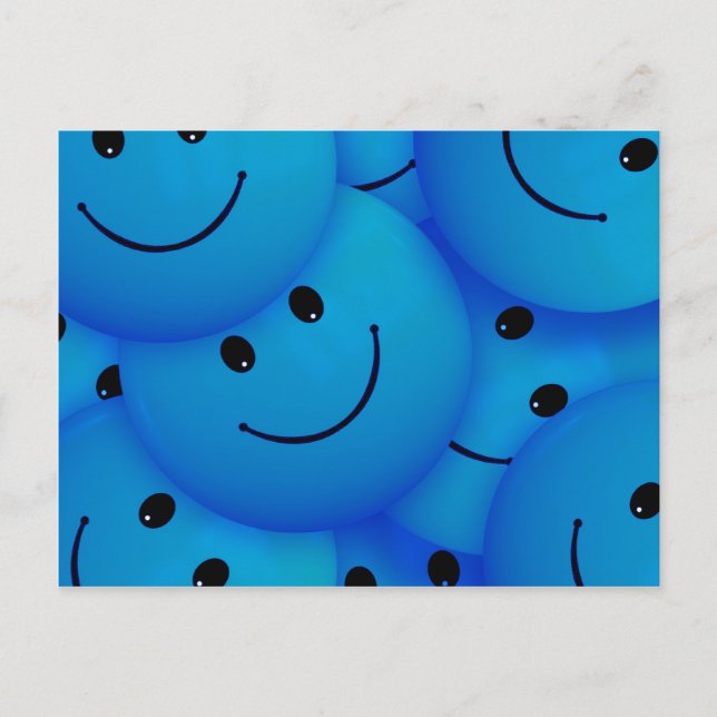 Postal Fun Guay Happy Blue Faces (Anverso)