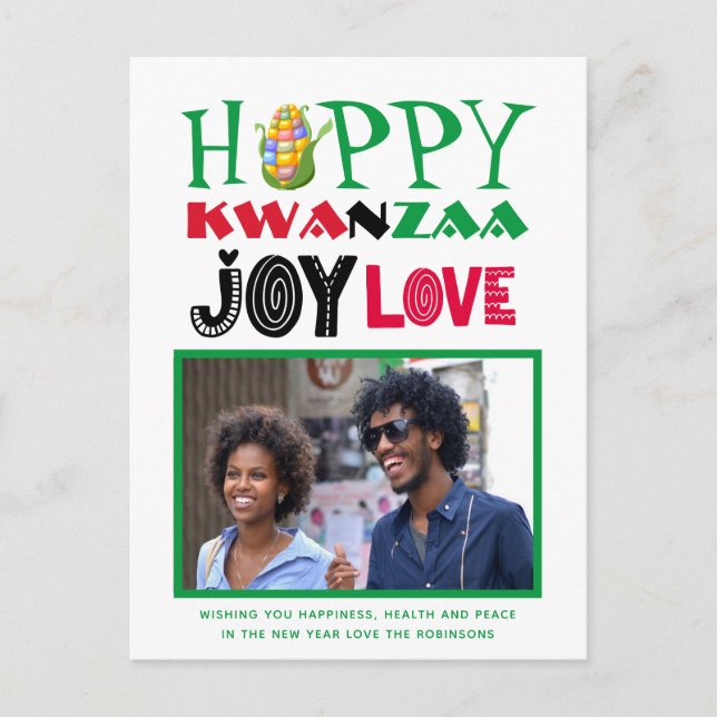 Postal Fun Happy Kwanzaa LOVE JOY FOTO (Anverso)