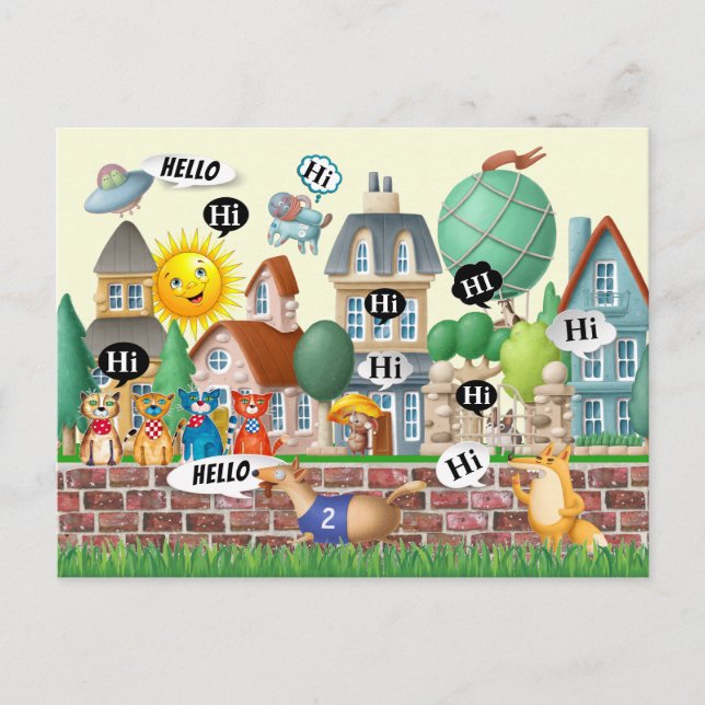 Postal Fun HELLO Postcard (Anverso)