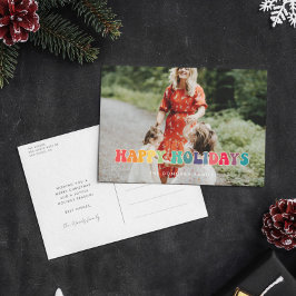 Postal Fun hippie de los años 60 feliz foto de feriados