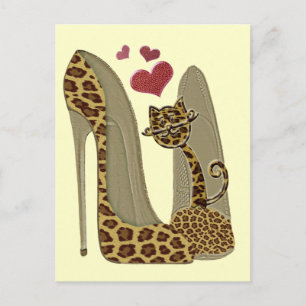 Postal Fun Leopard Stiletto y Cat