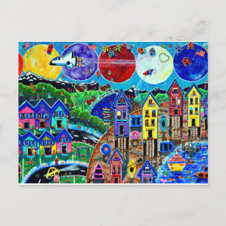 Postal Fun Life Beach Space Shuttle Planets Ocean Kids