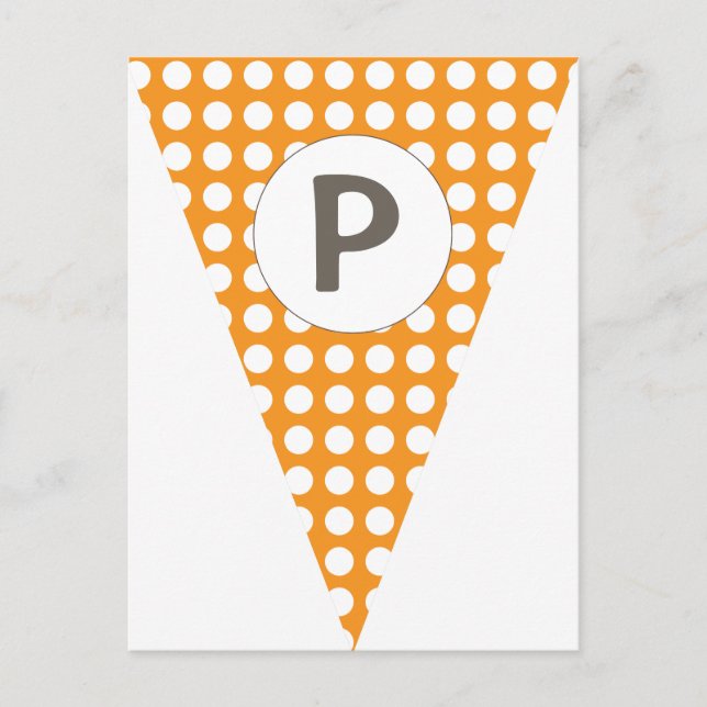 Postal Fun Polkadot Naranja Bandera Personalizable Buntin (Anverso)