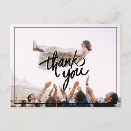 Postal Fun Script Moderno Photo Boda Gracias