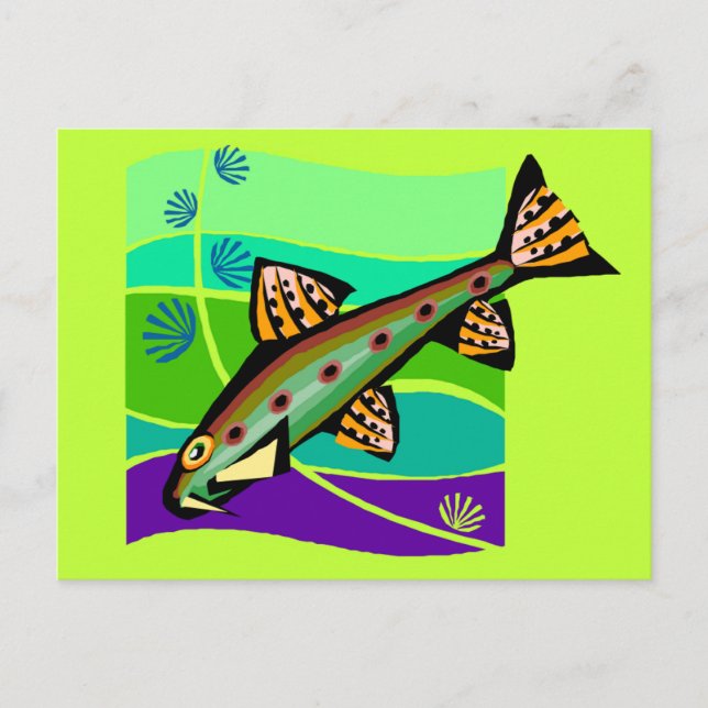 Postal Fun vintage retro pez tropical (Anverso)