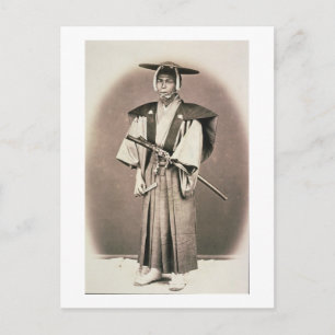 Postal Funcionario de la Corte Japonesa para Samurai, año